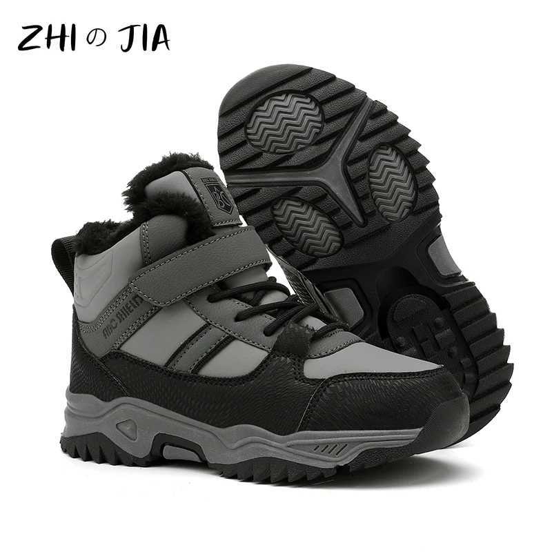Shoes Winter MOUntaineering Anti Slip High Top Sneaker boys Outdoor Snow Cold Resistant Plush Warm Shoes 31-40 H260828 - view 3