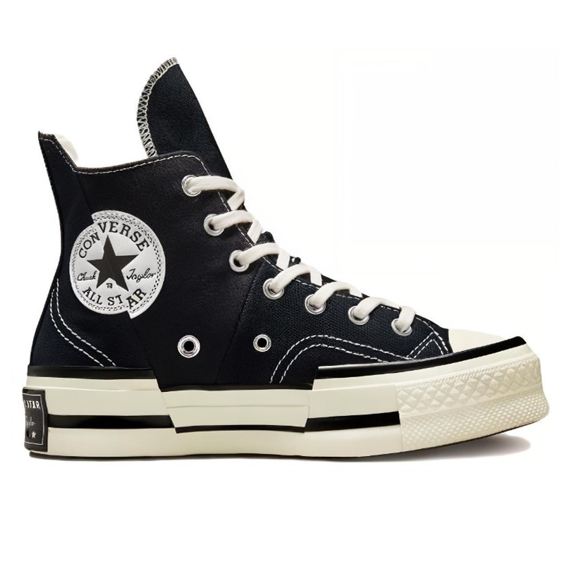 Converse Chuck 70 Plus DeconstructiveStyle High Top Canvas Shoes Unisex BlackWhite - view 9