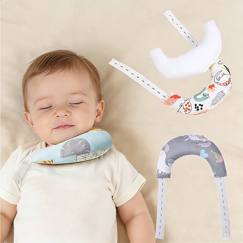 Baby Pillow born Soft Breathable Crescent-shaped Pillows Cartoon Print Neck Correction Pillow for Baby Infant 1-3 Years 260828