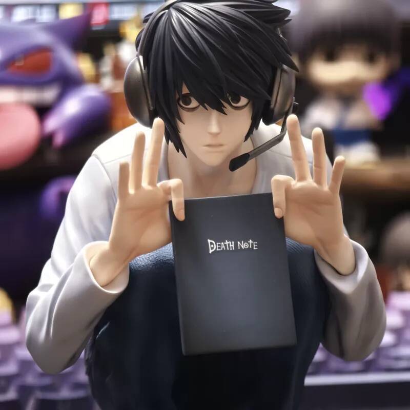 15cm/6 Inch Death Note L Lawliet Figure Squatting Pose Dual Heads GK Statue Anime Model Toy Desktop Ornament PC Case Decor Gifts 26Y0829 - view 3