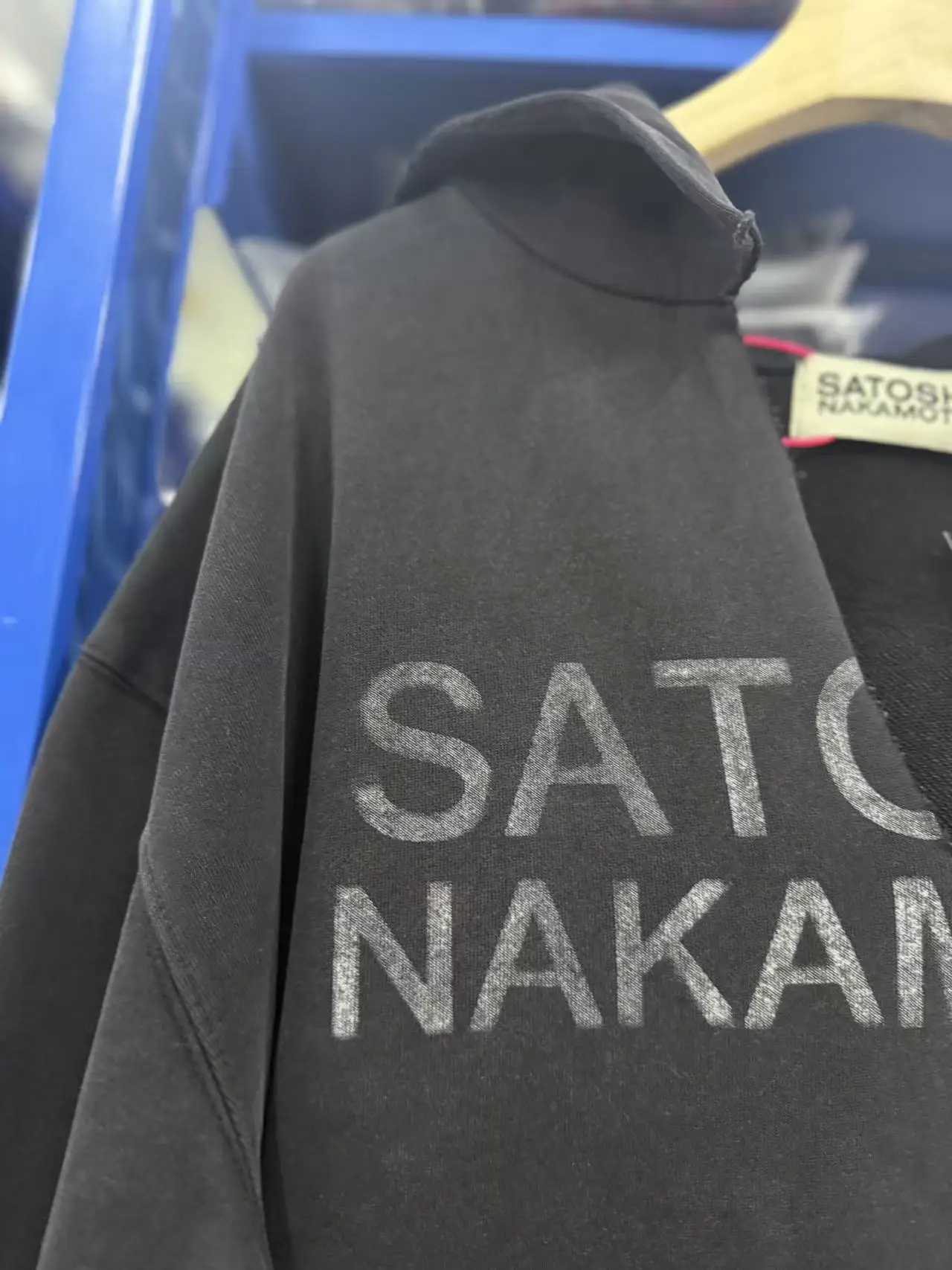 2026 Autumn Winter SATOSHI NAKAMOTO Black Washed Button-Down Decorated Hooded Cotton Loose Men Women Pullover Sweatshirt X260828 - view 5