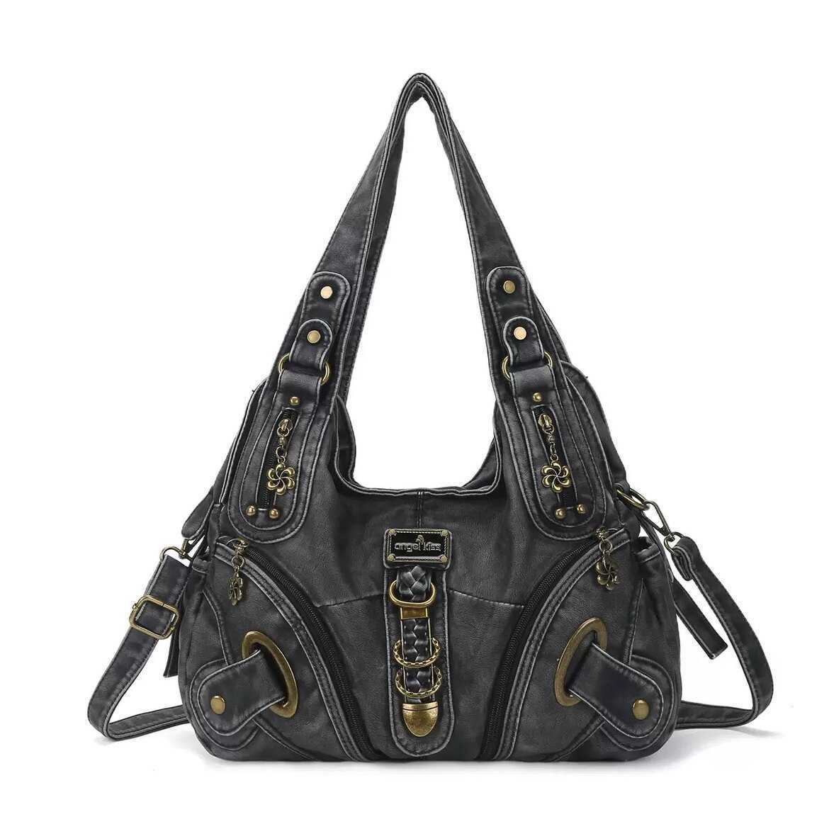 Three Misshapen Angels Retro Y2K Millennium Cool Girl Vintage Style Underground Culture European Street Leopard Print Shoulder Crossbody Bag Q260829 - view 4