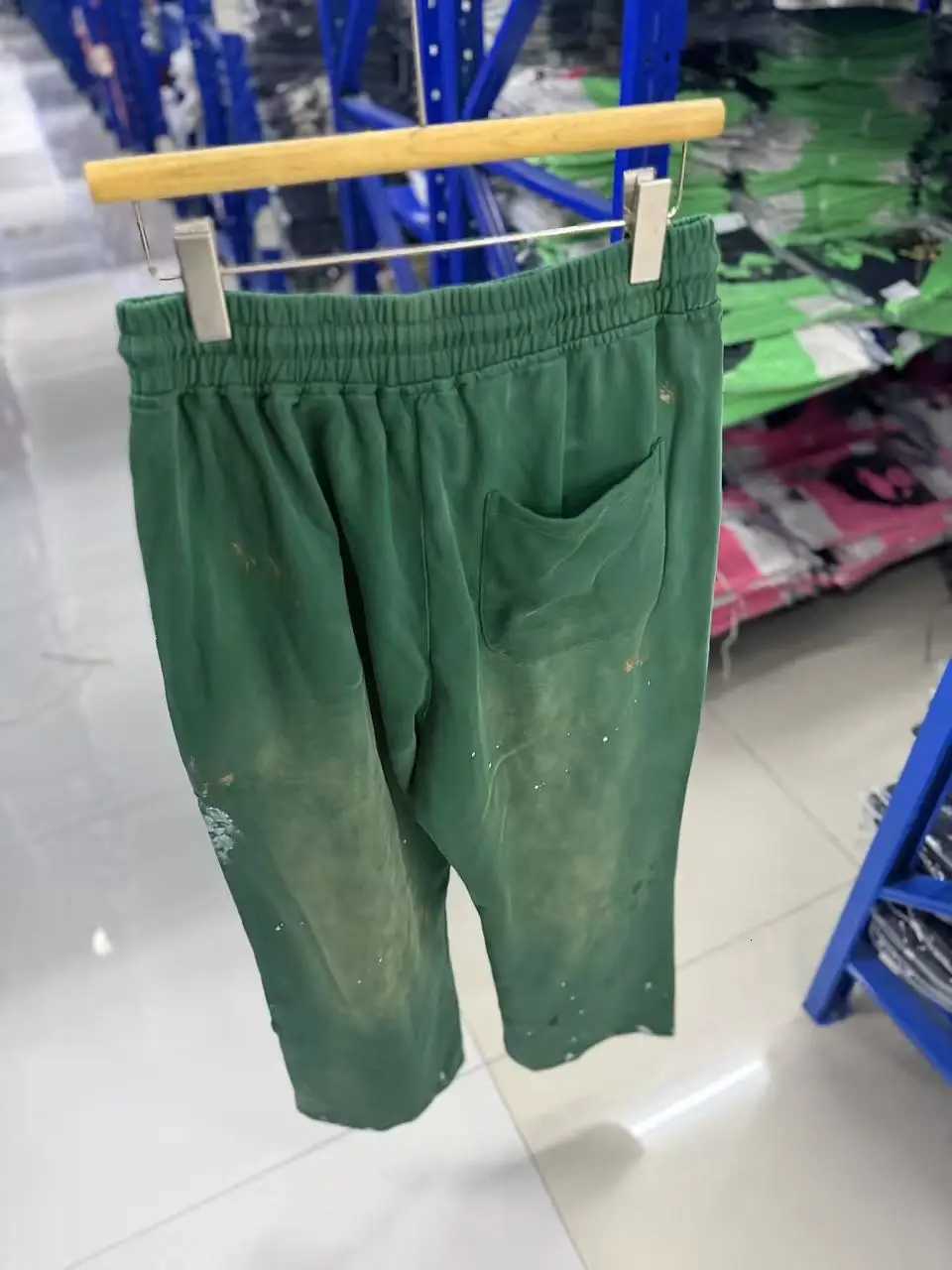 2026 AW Satoshi Nakamoto Drawstring Washed Letter Print Green Hole Jogger Sweatpants Trousers Cotton Men Women Streetwear Pants X260828 - view 3