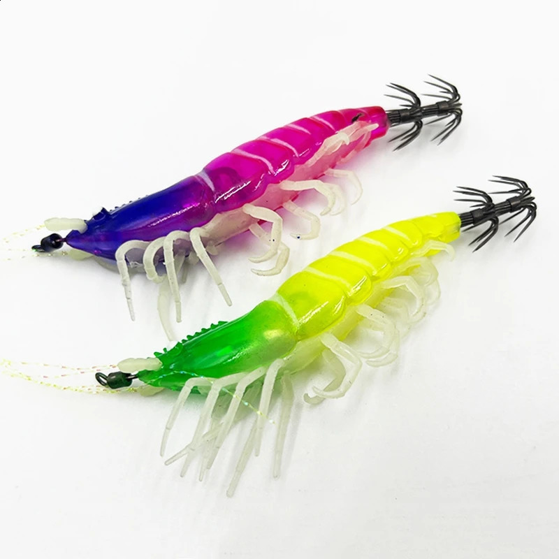 8910cm Luminous Squid Jigs Shrimp Bait Artificial Cuttlefish Squid Hook Fishing Lures Horizontal Egi Shrimp Jig Baits 260828 - view 4