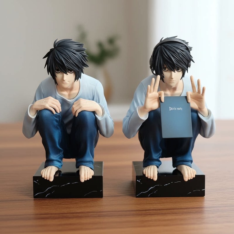 15cm/6 Inch Death Note L Lawliet Figure Squatting Pose Dual Heads GK Statue Anime Model Toy Desktop Ornament PC Case Decor Gifts 26Y0829 - view 5