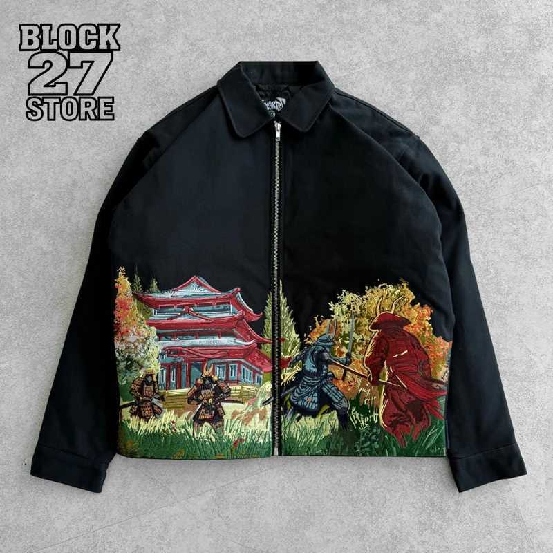 Jacket Japanese Samurai Mens Embroidery Vintage Baseball Coat Harajuku Unisex Heavy Embroidered Loose Fit Streetwear Couple New J260829 - view 3