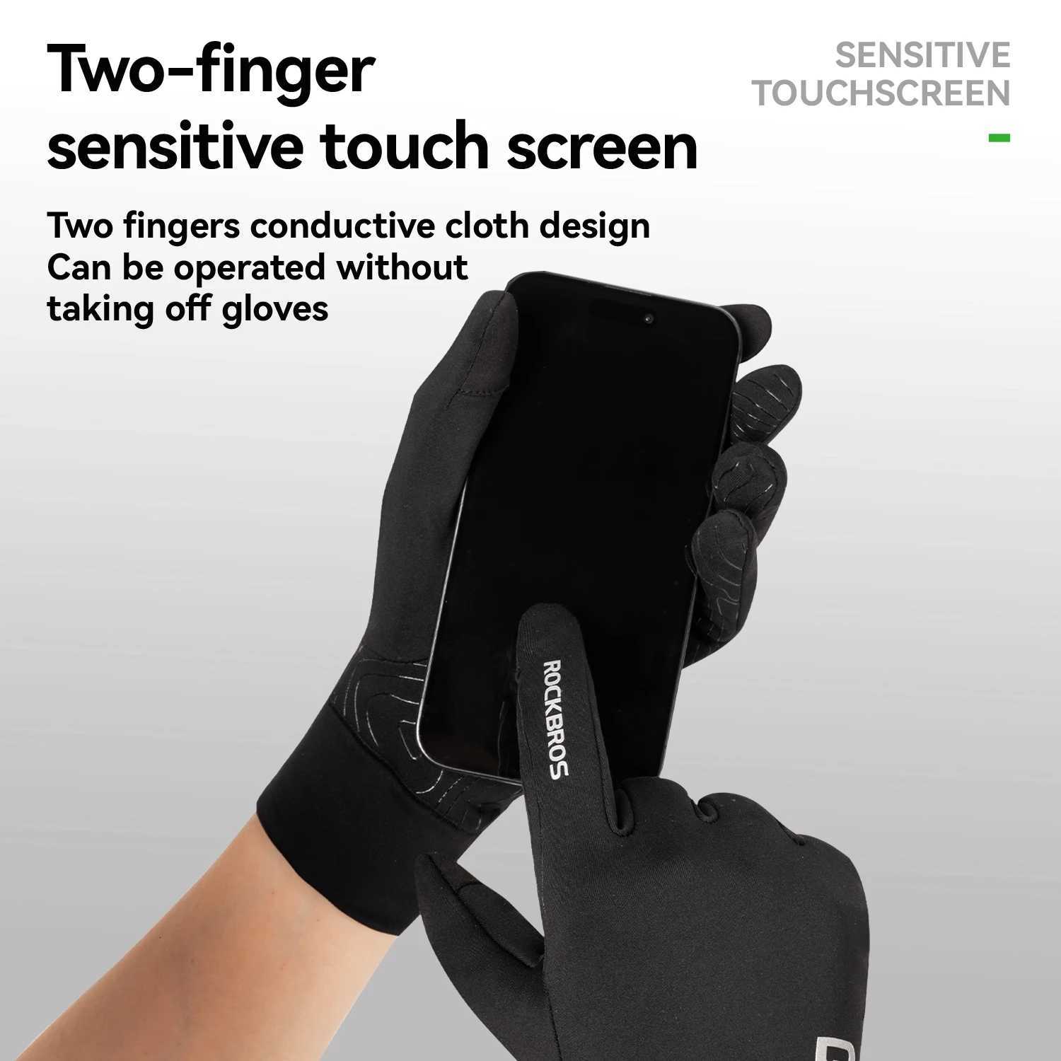 Autumn ROCKBROS Cycling Gloves Spring Bike Gloves Non-slip Long Finger Gloves Fleece Lining Warmer Gloves Windproof Riding Glove N260828 - view 6
