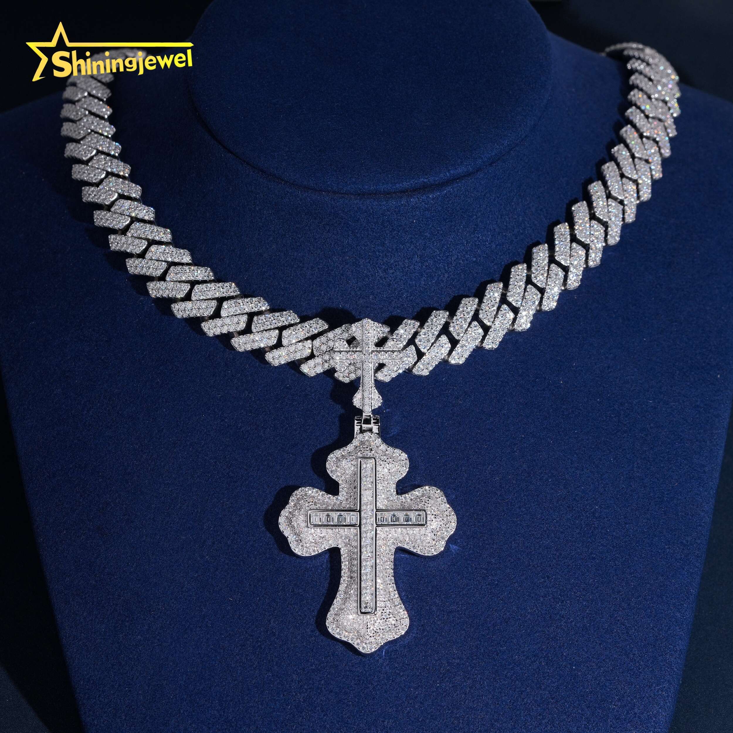 New Iced Out Hip Hop Pendant 925 Silver VVS Moissanite Cross Pendant GRA High Quality Custom Pendant Moissanite Fine Jewelry - view 4