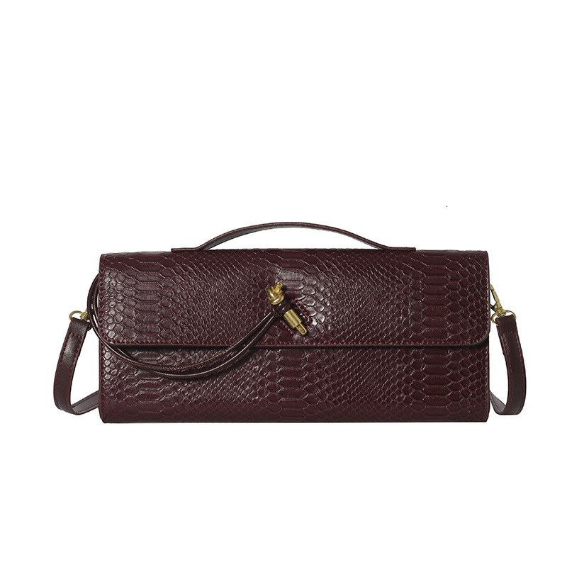 2026 Cross-Border Best-Seller Snake Pattern Clutch Accordion Horizontal Style, Light Luxury Small Square Bag, Handheld Shoulder Crossbody Evening Bag  - view 6