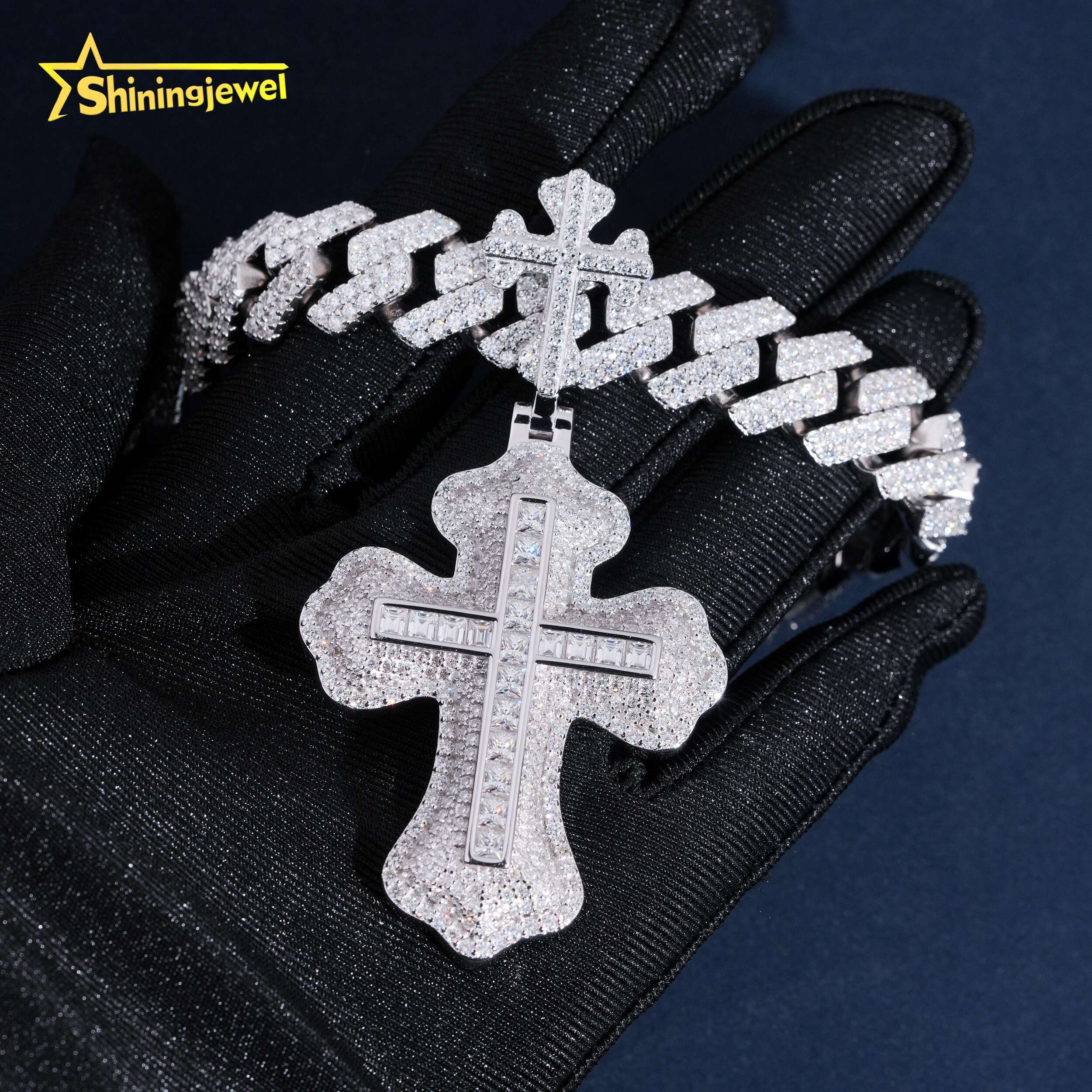 New Iced Out Hip Hop Pendant 925 Silver VVS Moissanite Cross Pendant GRA High Quality Custom Pendant Moissanite Fine Jewelry - view 5