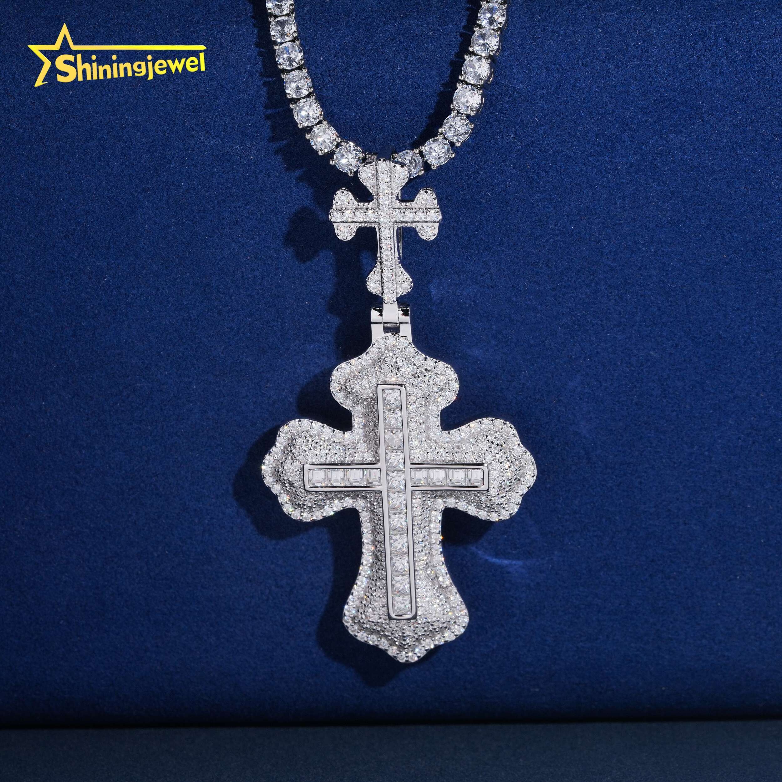 New Iced Out Hip Hop Pendant 925 Silver VVS Moissanite Cross Pendant GRA High Quality Custom Pendant Moissanite Fine Jewelry - view 6