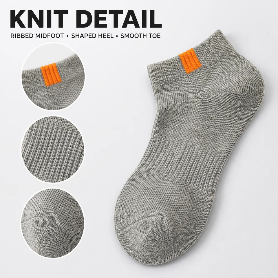 5 Pairs Mens Thin LowCut Ankle Socks Breathable Polyester Elastane Knit Casual Sports Boat One Size Mixed Colors 260828 - view 7