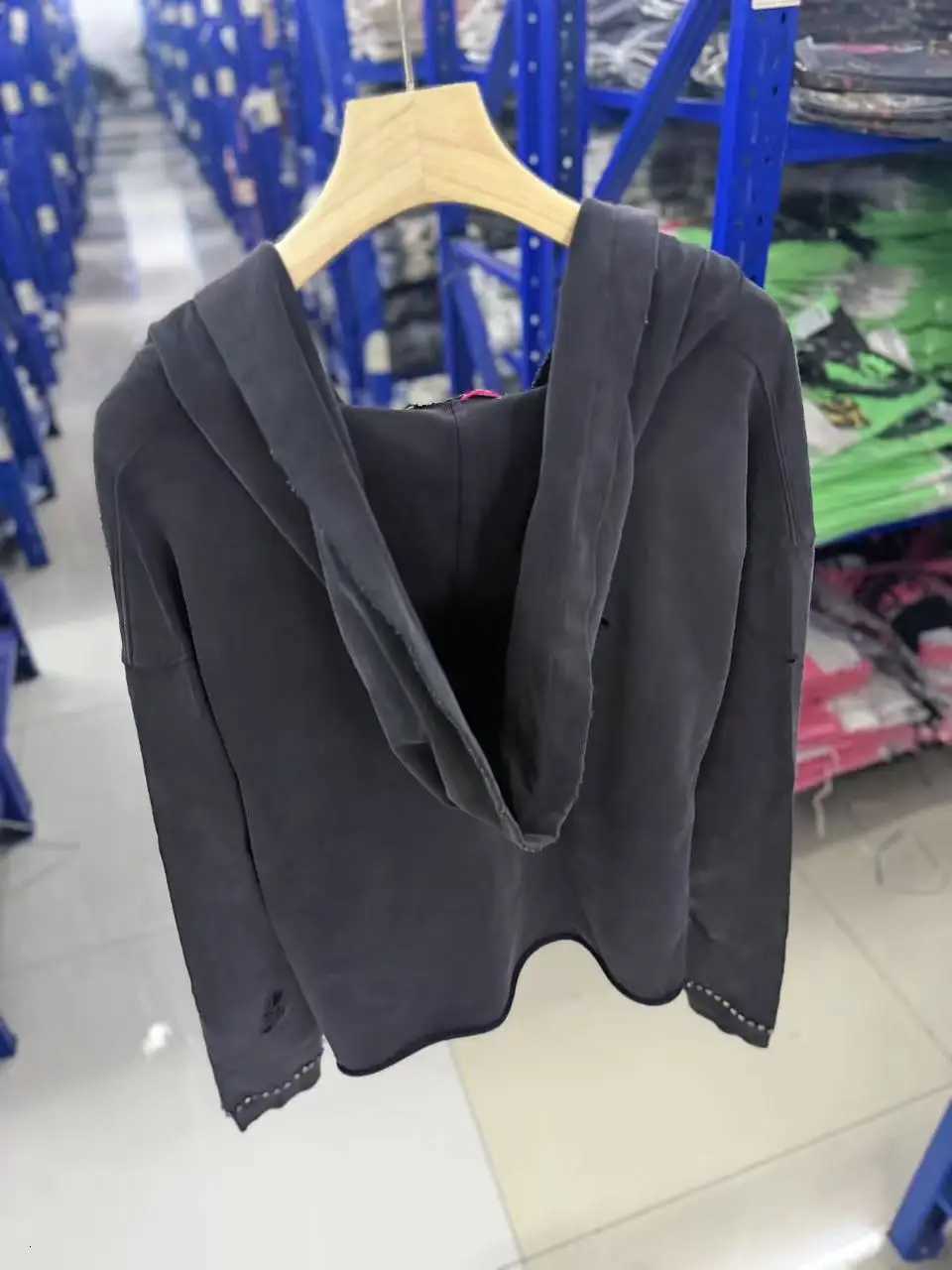 2026 Autumn Winter SATOSHI NAKAMOTO Black Washed Button-Down Decorated Hooded Cotton Loose Men Women Pullover Sweatshirt X260828 - view 4