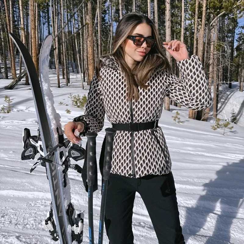 Women's new warm cotton clothes with belts long-sleeved ski cotton jackets and jackets winter coat winter clothes women winter Q260828