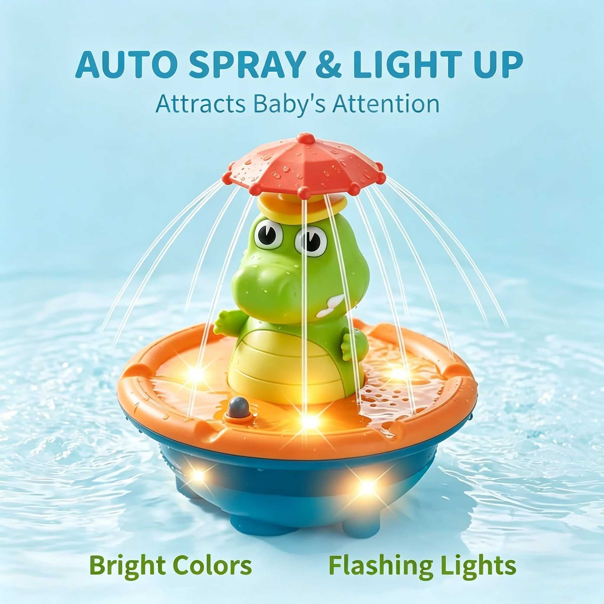 Baby Bath Toys Perfect for Bathtub Fun Pool Sprays - 6 Pcs Water Jet Style Cute Crocodile Shape Infant Ideal Holiday GiftC260829 - view 5