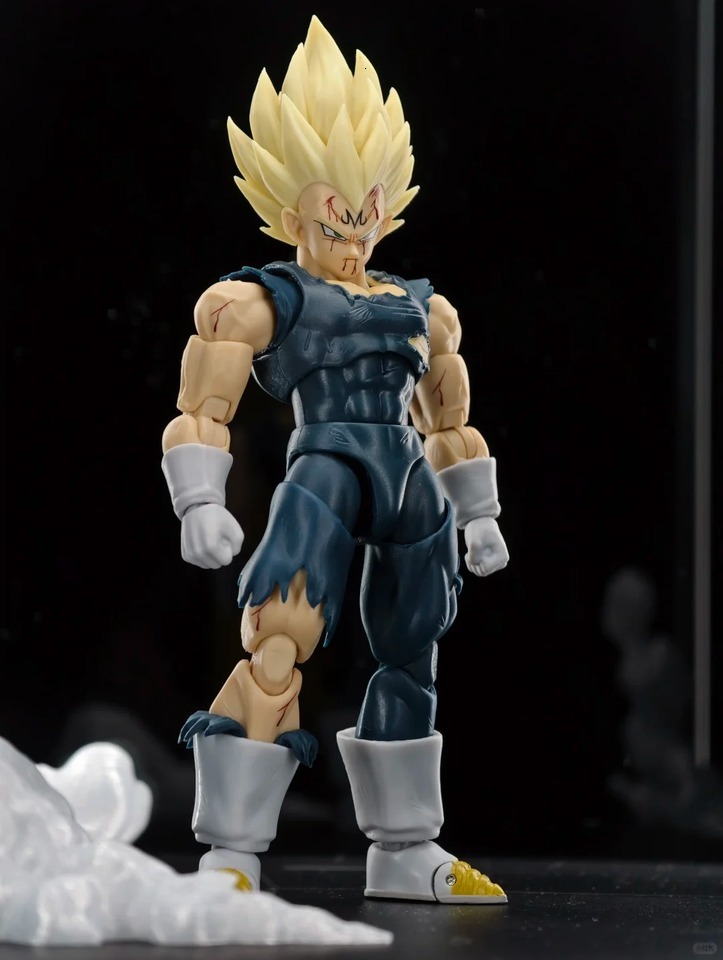 In Stock BlackHole&TK Damaged Dragon Ball Action SHF KO Cool Vegeta Figure For Fans 26Y0829 - view 3