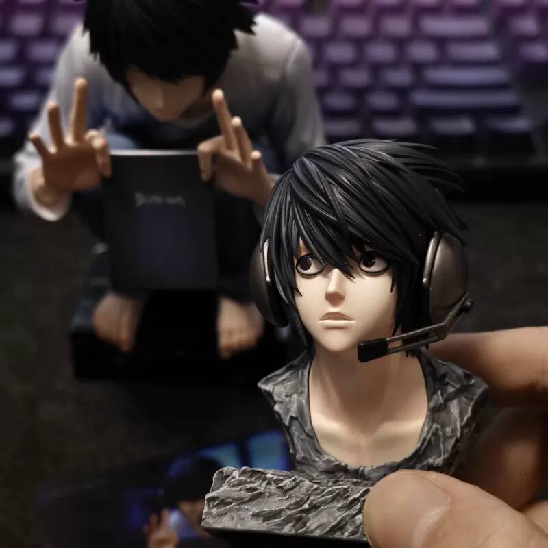 15cm/6 Inch Death Note L Lawliet Figure Squatting Pose Dual Heads GK Statue Anime Model Toy Desktop Ornament PC Case Decor Gifts 26Y0829 - view 4