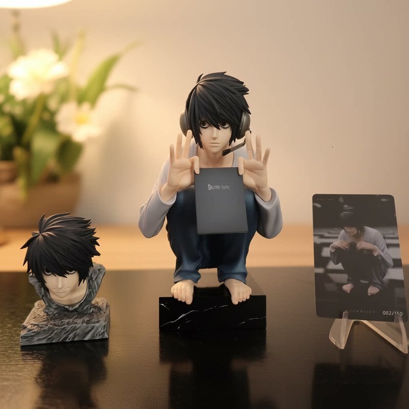 15cm/6 Inch Death Note L Lawliet Figure Squatting Pose Dual Heads GK Statue Anime Model Toy Desktop Ornament PC Case Decor Gifts 26Y0829 - view 7