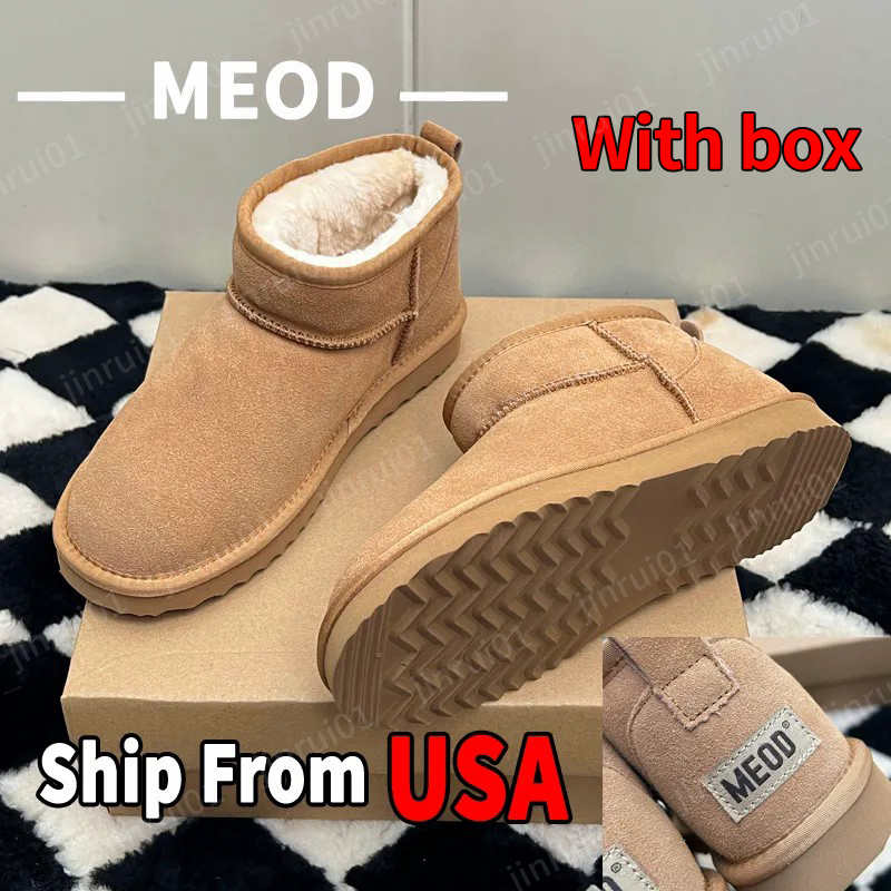 MEOD Designer Boots Women Ultra Mini Slippers Slides Platform Shoes Snow Boot Classic Leather Chestnut Winter Fur Boot Fur Slipper Ankle Boot With Box - view 3