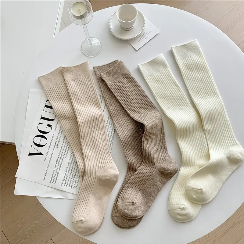 100% Merino Wool Ladies Stockings Fashion Solid Color Knitted Pile Socks Fashion Padded Warm Leggings Women's 260827 - view 7