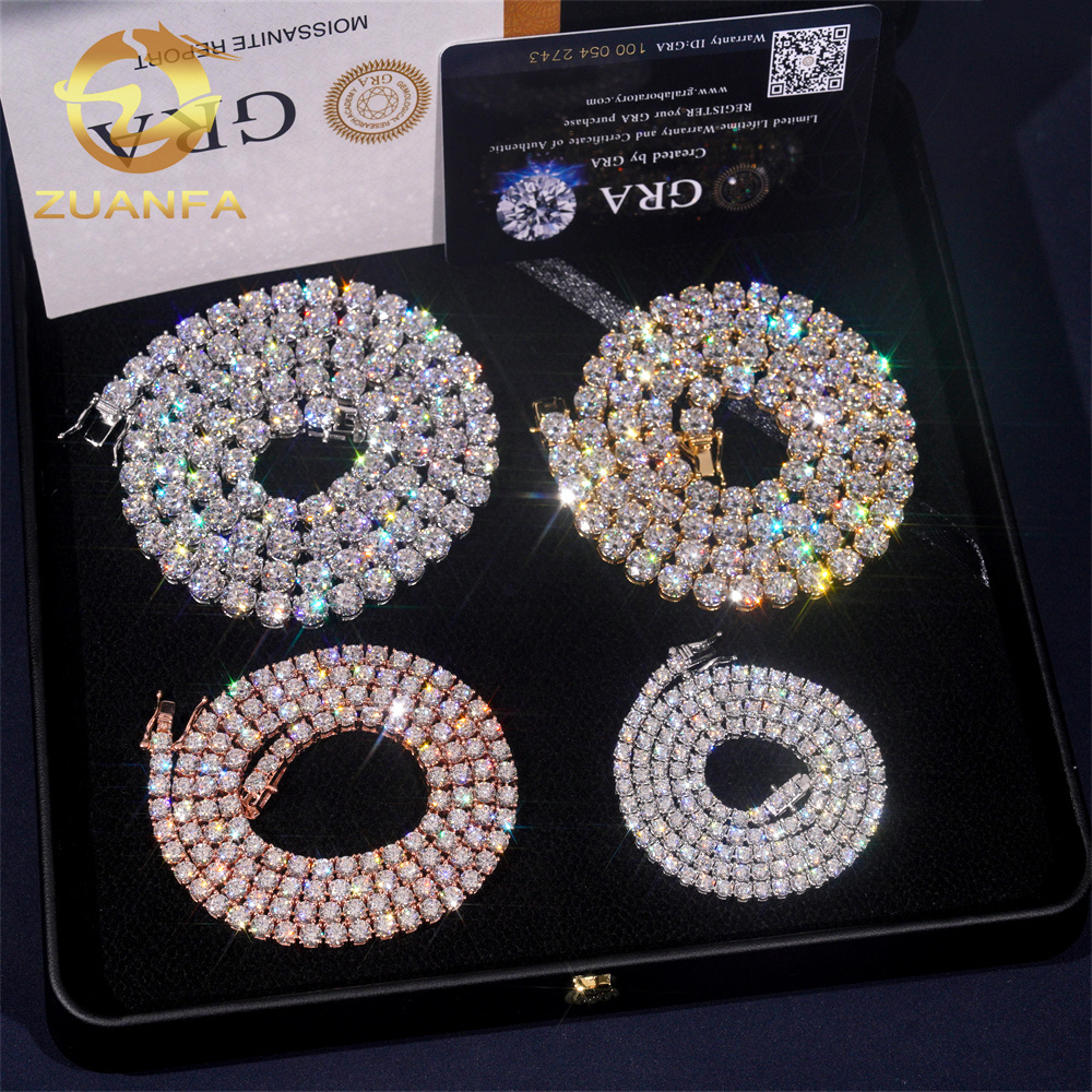 Pass Diamond Tetser 2mm 3mm 4mm 5mm 65mm 925 Silver Moissanite Diamond Tennis Necklace Fashion Jewelry for Men Women - view 5