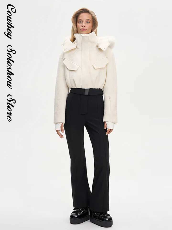 Women Fashion Jumpsuit Warm Patchwork Winter Belt Zipper Hooded Slim Fit Ski Suit Lady New Casual Holiday Skiing Outfit 2026 C260829 - view 6