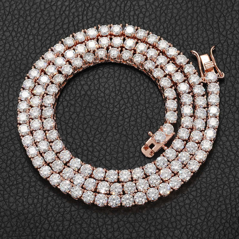 Maiyi Jewelry Custom Gold Necklace 18k Tennis Necklace Moissanite Solid Real 9K 10K 14K Tennis Necklace for Women Men - view 5