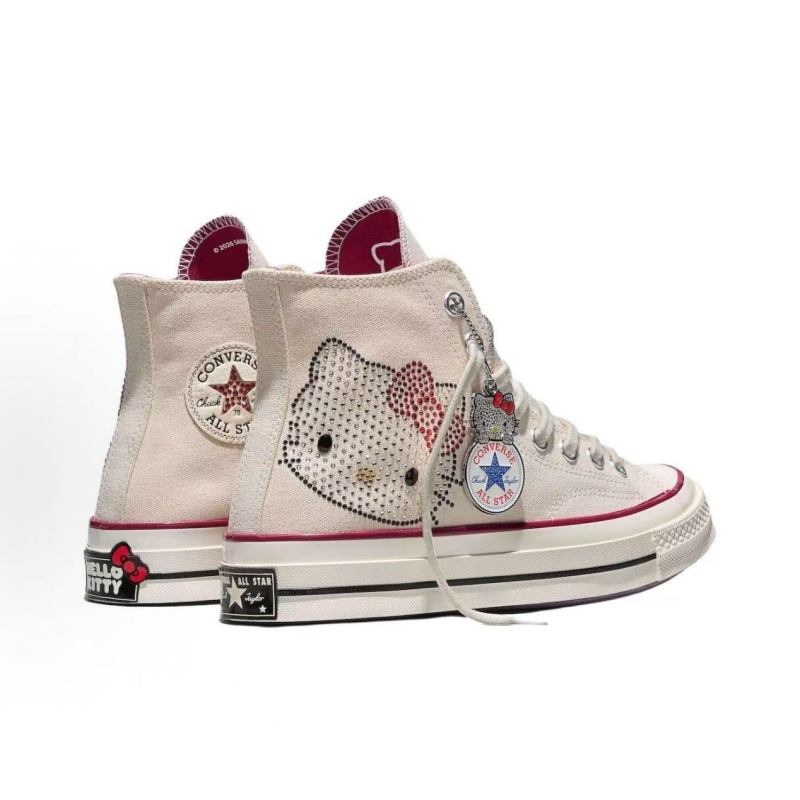 Converse Hello Kitty and Friends Chuck 70 Hi White Red Unisex High Top Canvas Shoes Comfortable Fit Classic Casual Daily Outdoor Street Sneakers For M - view 5