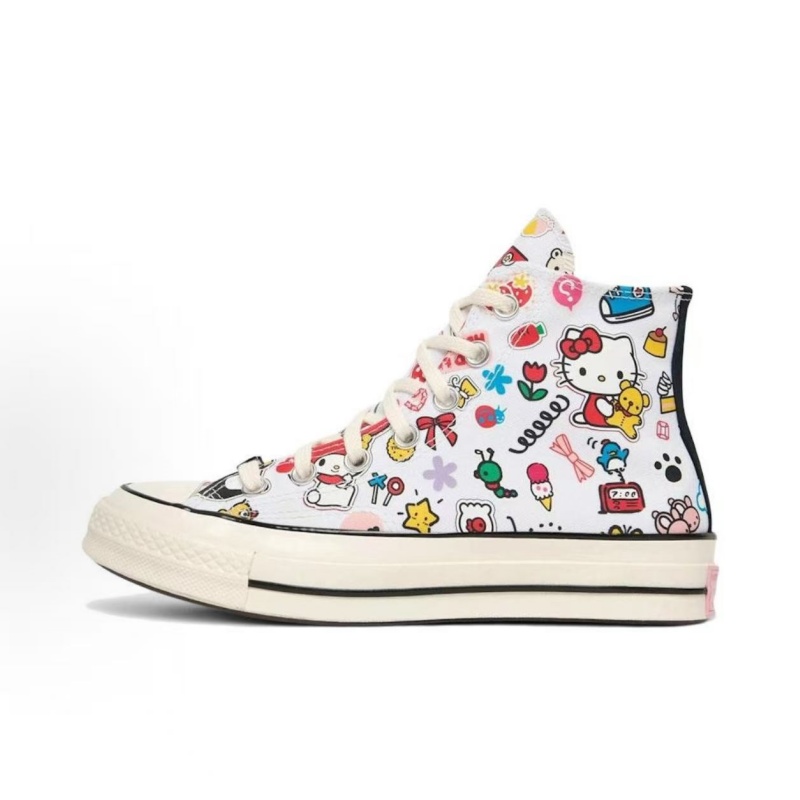 Converse Hello Kitty and Friends Chuck 70 Hi White Red Unisex High Top Canvas Shoes Comfortable Fit Classic Casual Daily Outdoor Street Sneakers For M - view 9