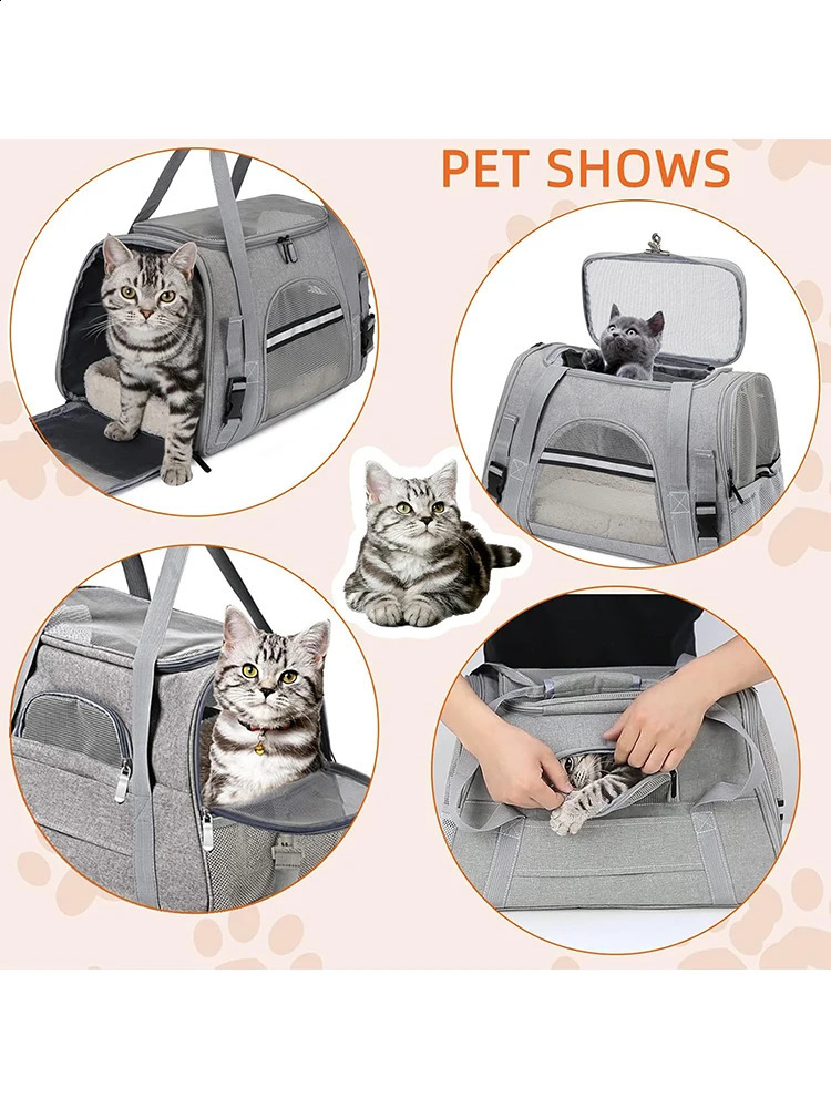 Pet Carrier Bag Airline Approved Up for Cats and Dogs Up to 20LBs Soft Cat Carrier Dog Carrier Travel Kitten Carrier with Mat 260828 - view 3