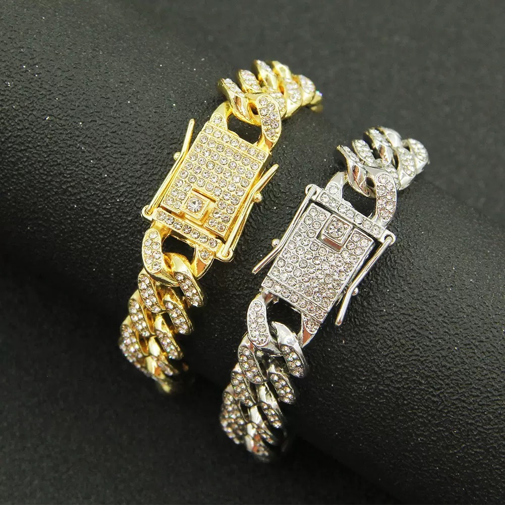 S925 Pure Silver Iced Out Moissanite Cuban Link Bracelet Men Hip Hop Full Paved Curb Chain Bling Wrist Jewelry - view 3