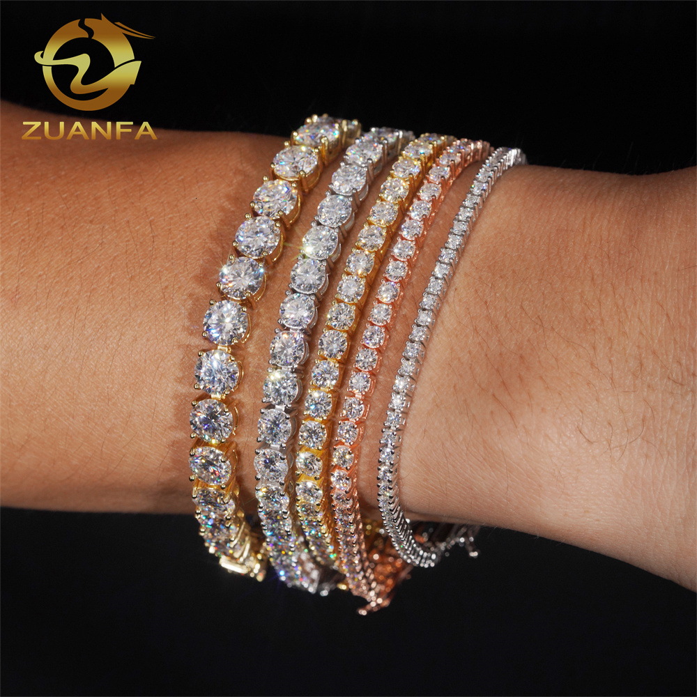 Pass Diamond Tetser 2mm 3mm 4mm 5mm 65mm 925 Silver Moissanite Diamond Tennis Necklace Fashion Jewelry for Men Women - view 7