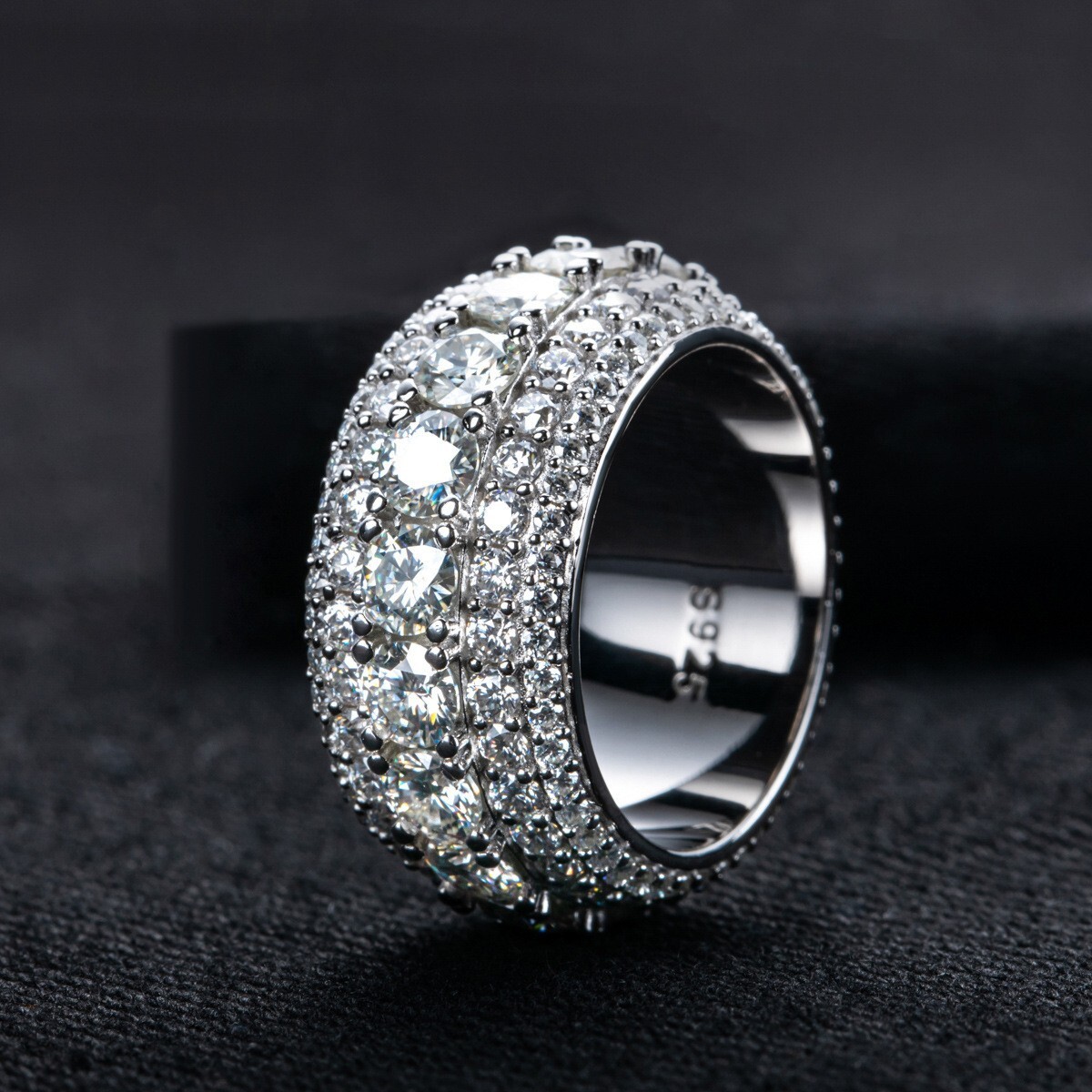Customized fine jewelry solid engagement 10K 14K 18K real gold lab diamond diopside luxury women's wedding ring - view 9