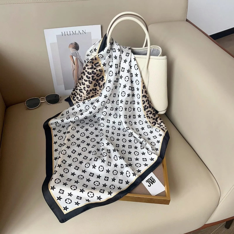 Designer Shawl For Woman Fashion Hair Ribbons Square Scarves Decorative Belts Silk Scarves Classic Shawls Luxurious Combinations Decorations High Qual - view 4
