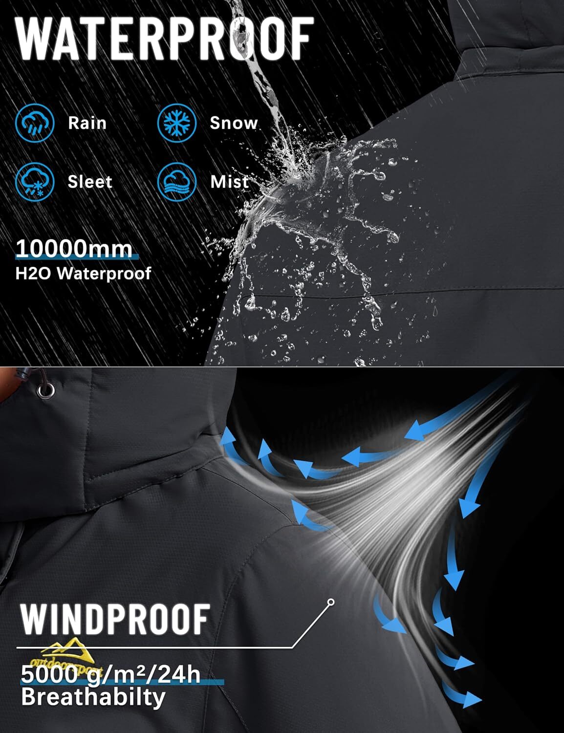 Women's Waterproof Winter Ski Hooded Insulated Jacket Fleece Warm Snow Outdoor Rain Windbreaker - view 5