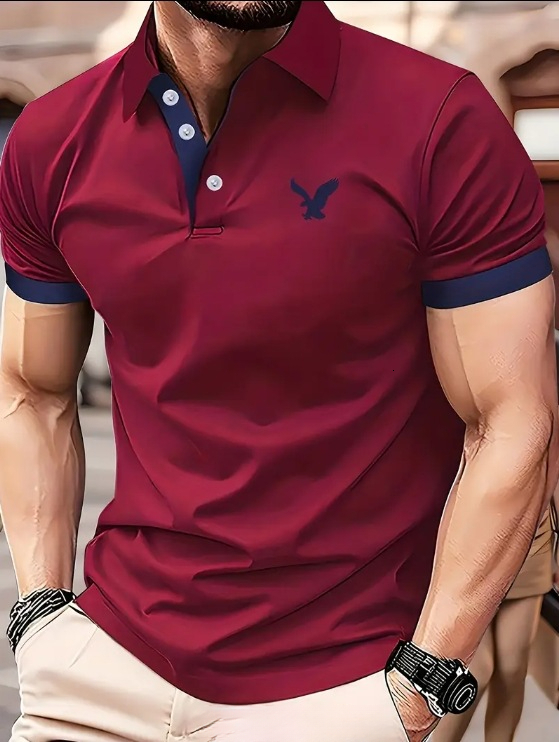Summer New Large-Size Men's Casual Fashion Short-Sleeve Polo Shirt