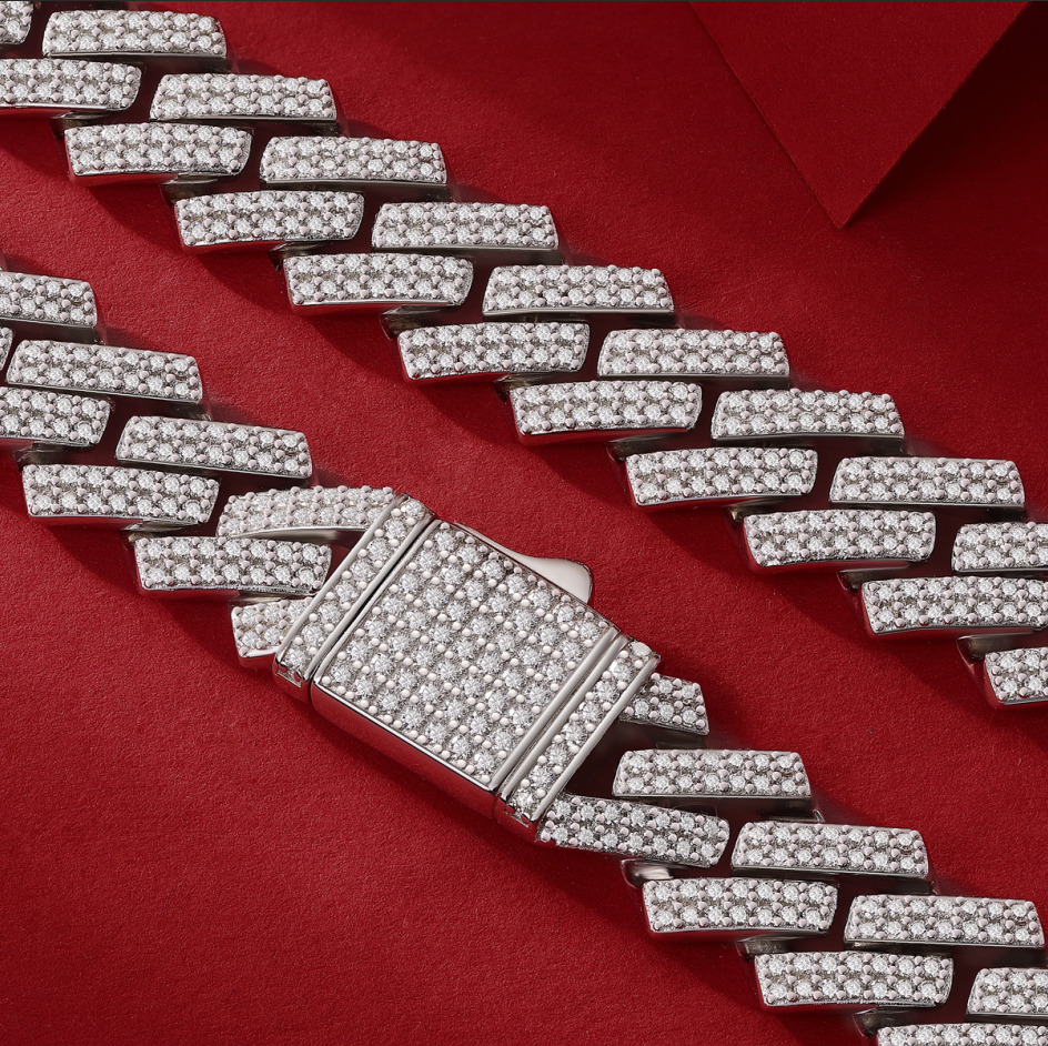 Hip Hop Pendant Vvs1 Moissanite 10mm Cuban Chain Iced Out Cuban Link Chain Popular Style Trendy Paved Chain S925 Necklace - view 6