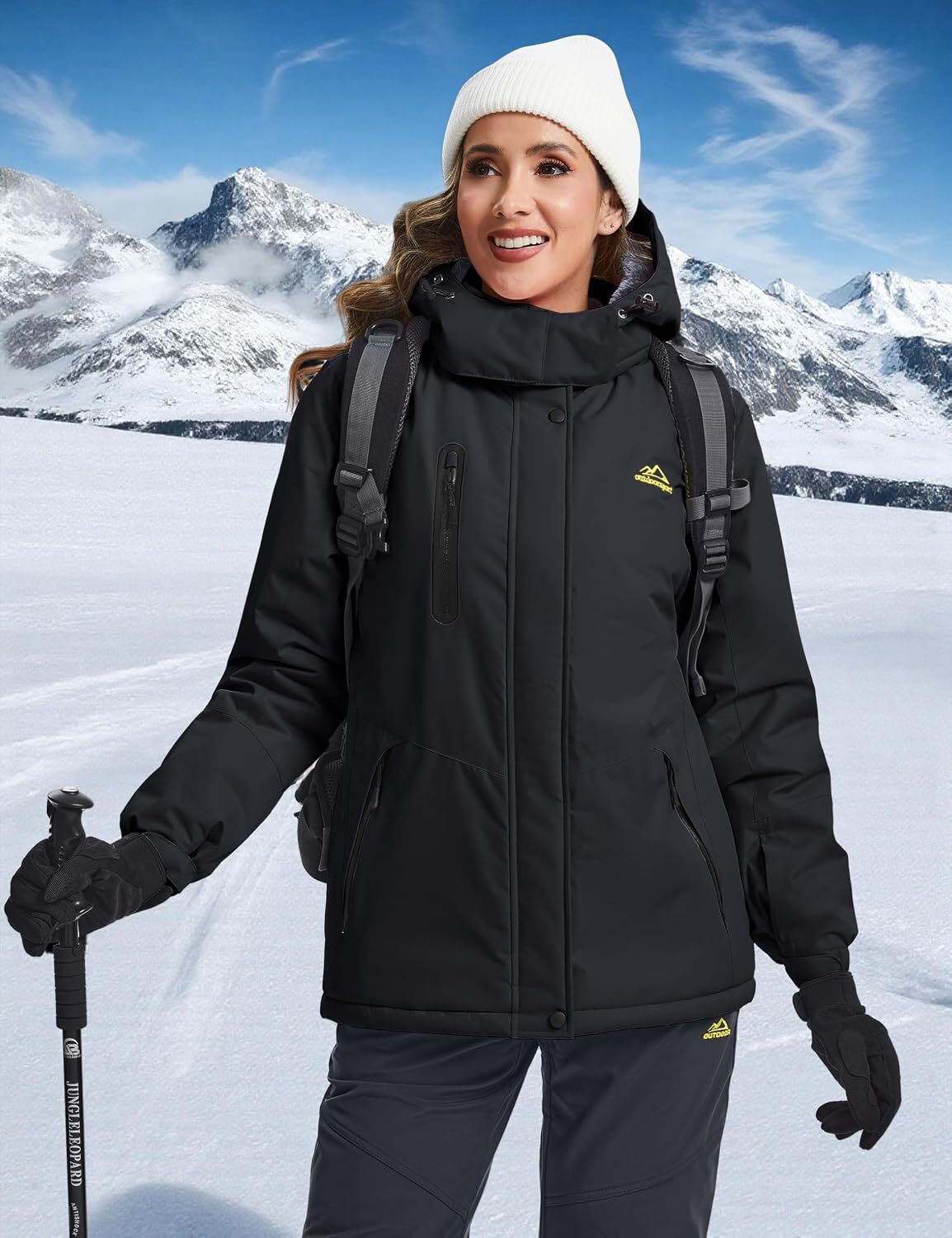 Women's Waterproof Winter Ski Hooded Insulated Jacket Fleece Warm Snow Outdoor Rain Windbreaker - view 3
