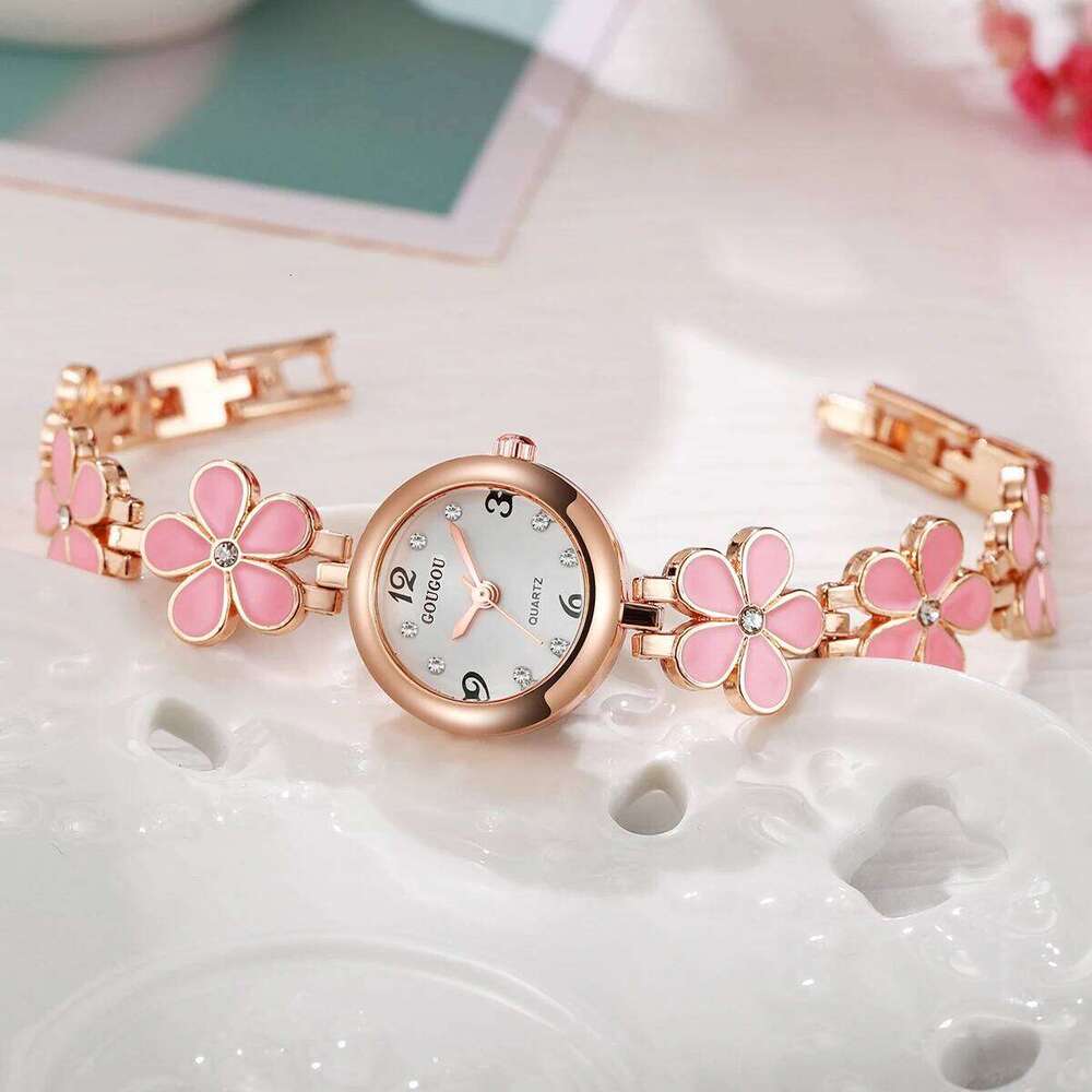 Fashion Arabic Dial Women es Elegant Flower Strap Ladies Quartz Wrist Reloj MujerWithout Box H260228