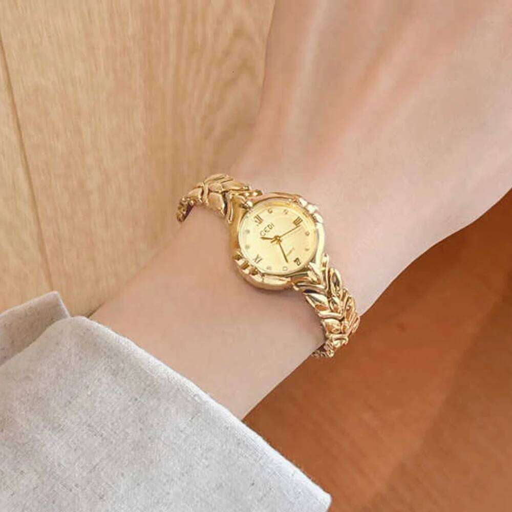 GEDI New Fashion for Women Small Dial Gold es Delicate Wheat Casual Elegant Quartz Wrist Ladies Gifts H260228