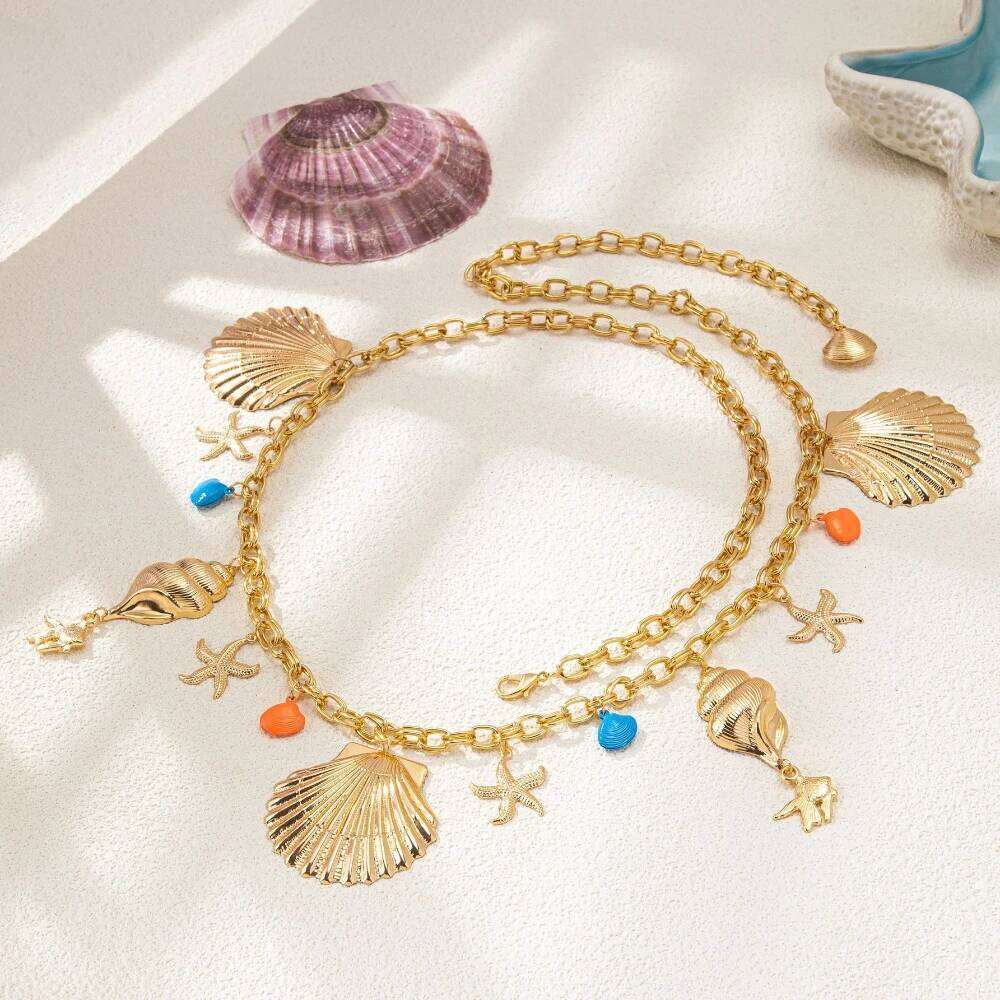 Vacation-style Starfish Shell Waist Chain for Women Simple Fashion Jewelry Accessories Hot Sale Party Gift 2025 New Style H260228
