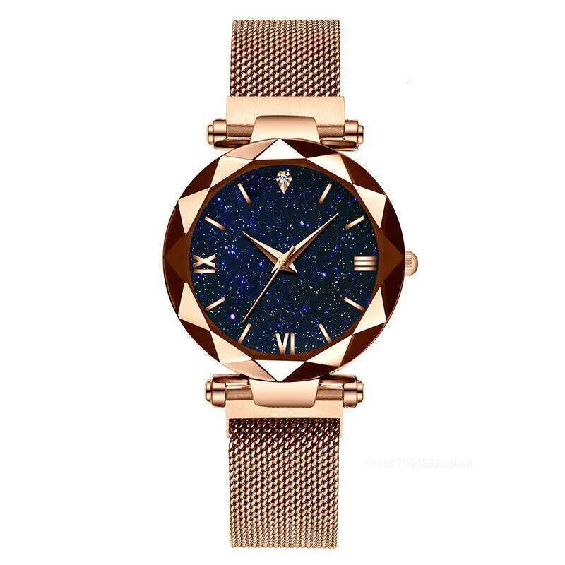 Starry Sky Women es Magnetic Mesh Belt Band Women's Fashion Dress Wrist Zegarek Damski Reloj Mujer H260228