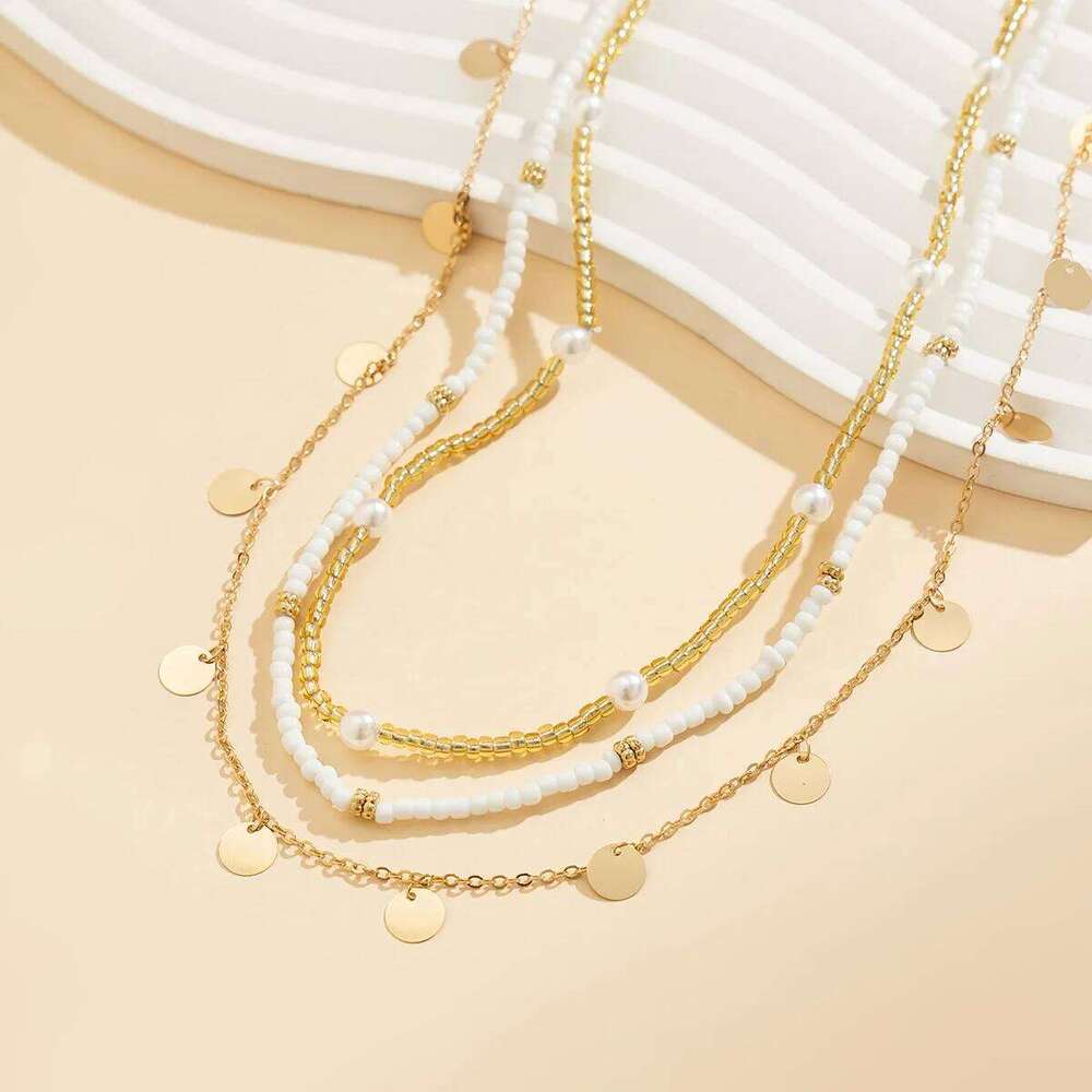 Boho Round Sequin Tassel Pendant Waist 2025 Multi Layer Sweet Imitation Pearl Woven Body Chain Girls Fashion Jewelry H260228