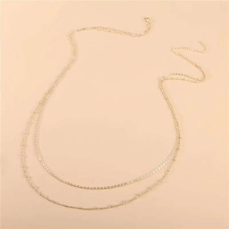 Dovzhna Double Layered Bead Chains Sexy Butterfly Beach Harness Waist Belly Body Chain Fashion Jewelry New Wholesale H260228