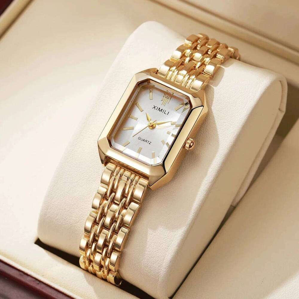 Brand Women Stainless Steel Strap Quartz Square Dial Casual Fashion Wrist Reloj Mujer Montre Femme Relogio Feminino H260228