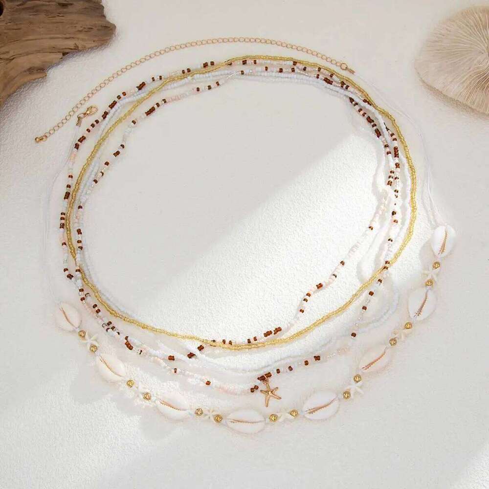 Ingemark 6Pcs/Set Boho Sexy Elastic Beads Waist Chain for Women Bikinis Summer Beach Ethnic Belly Belt Body Jewelry Gift H260228