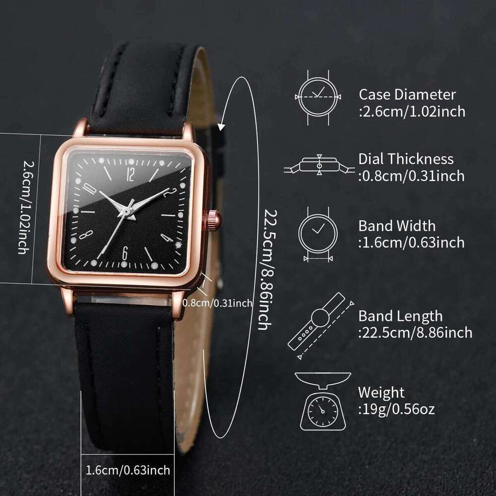 Women Fashion Leather Strap Quartz Wrist Simple Small Square Dial Reloj Mujer Girls Clock GiftWithout Box H260228