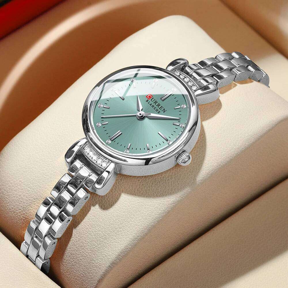 CURREN-Elegant Dress for Women, Luxurious and Exquisite, 28mm Dial with Shinning Rhinestone, Quartz Wrist, New H260228