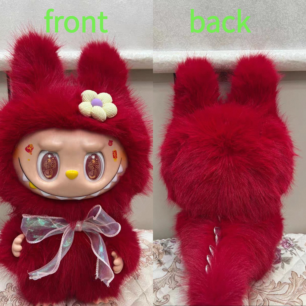 38cm zimomo Labubu Angel Creative Change Doll Figure Vinyl Pendant Doll Labubu Model Doll Toy Birthday Gifts