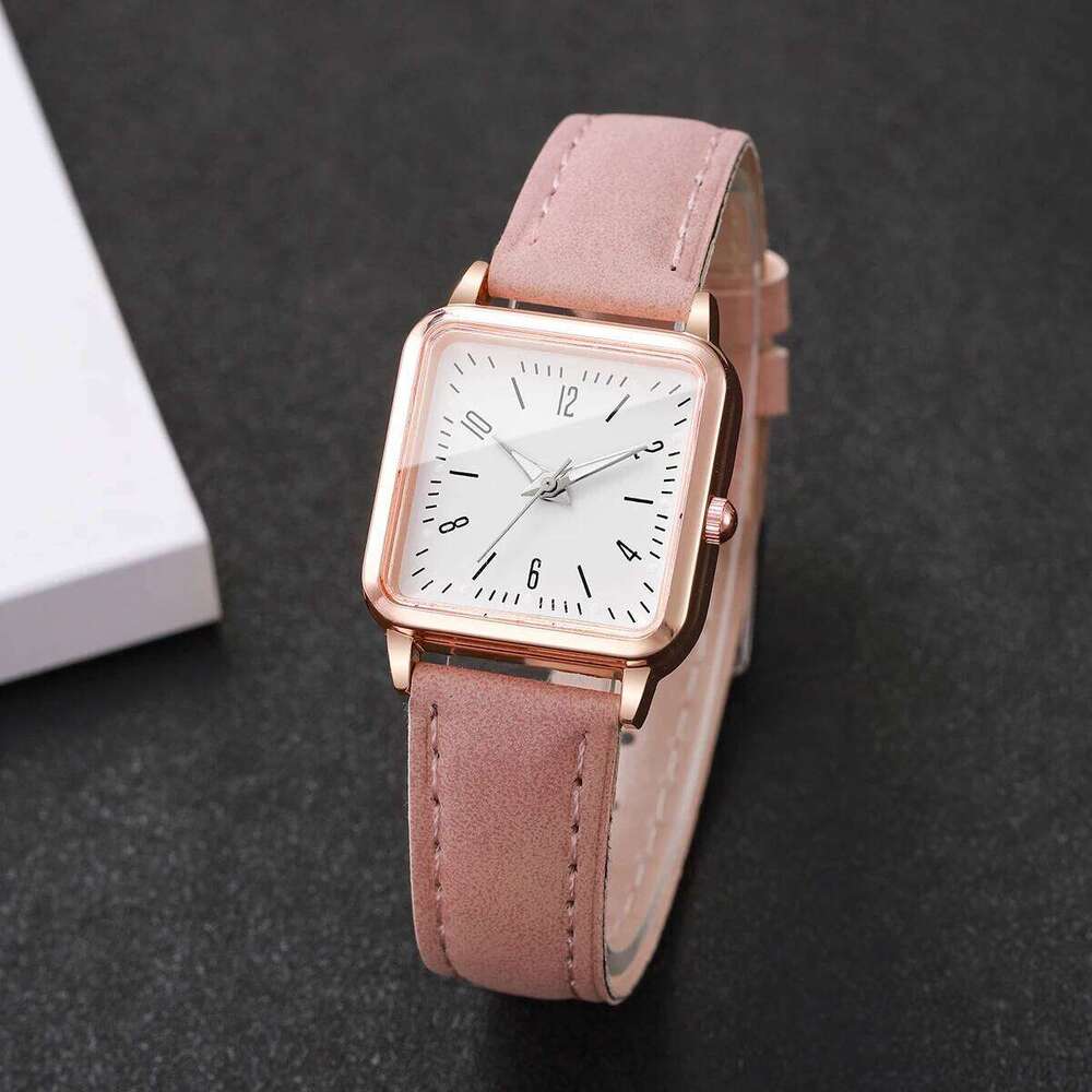 Women Fashion Leather Strap Quartz Wrist Simple Small Square Dial Reloj Mujer Girls Clock GiftWithout Box H260228